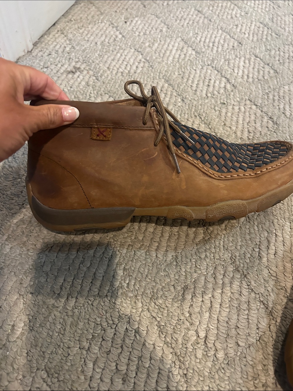 Twisted X Men's Driving Moccasin in Brown and Black - Picture 8 of 16
